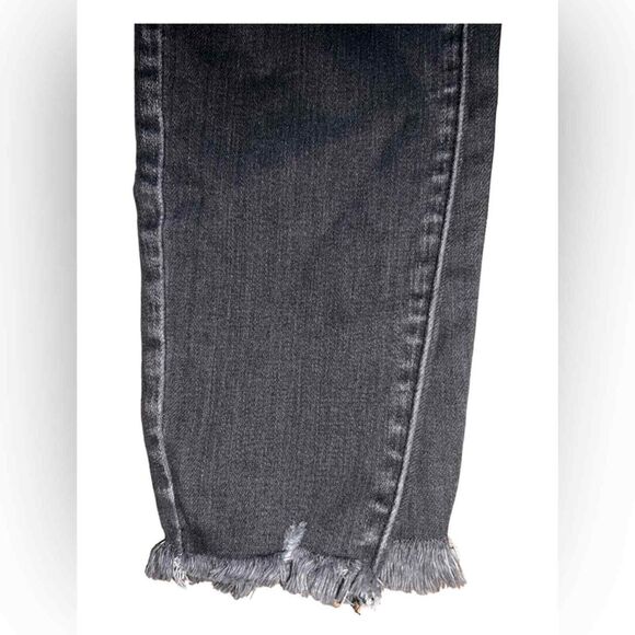 KanCan Women's Charcoal Gray Skinny Distressed Hem Jeans Size 28 - Picture 4 of 7